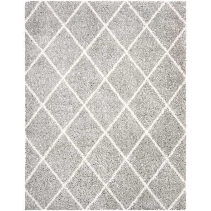 Gray Geometric Shag 8' x 10' Stain-Resistant Area Rug