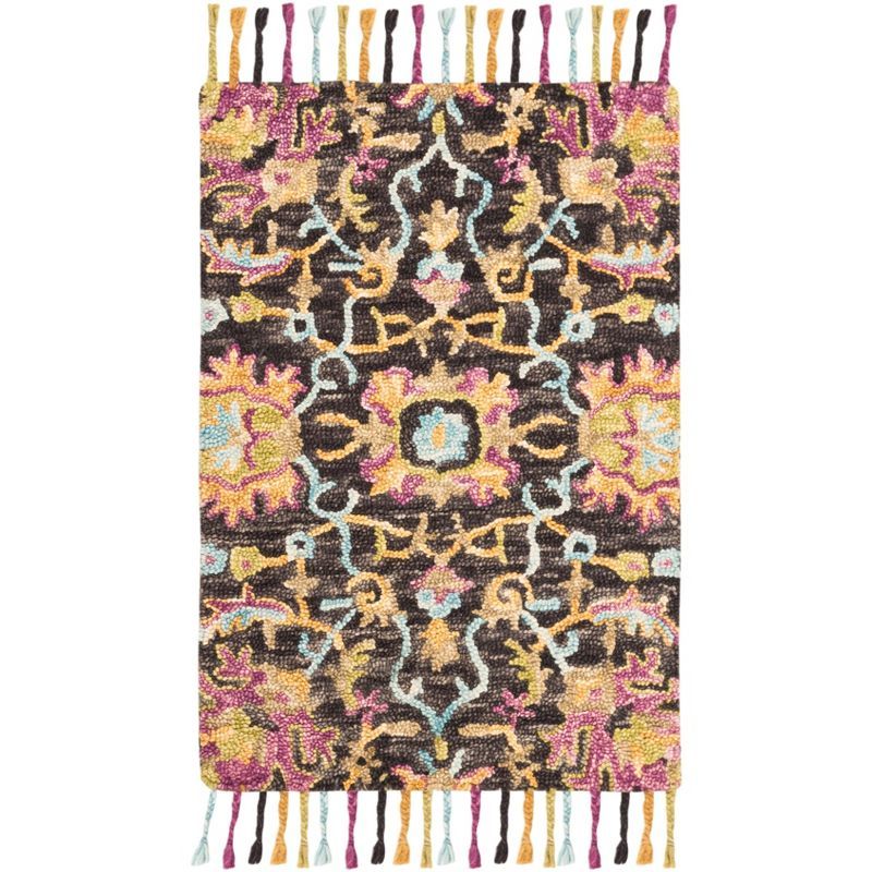 Charming Blossom 2' x 3' Multicolor Floral Tufted Wool Rug