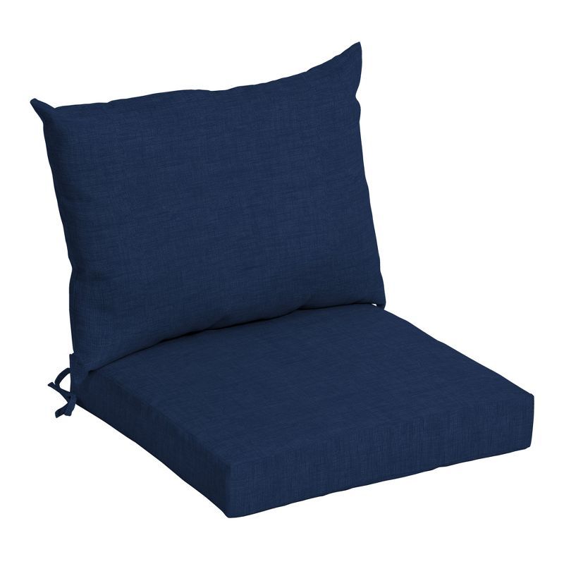 Sapphire Blue Polyester Outdoor Dining Chair Cushion Set