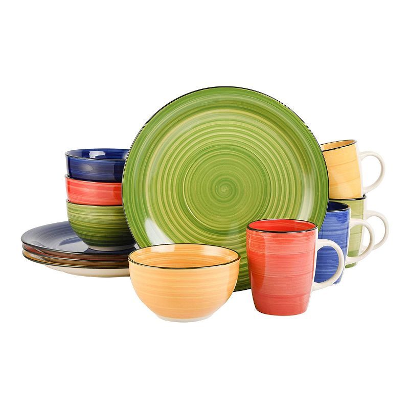 Gibson Home Assorted Colors Ceramic 12-Piece Dinnerware Set