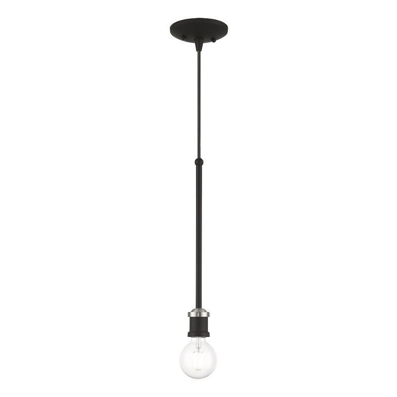 Black and Brushed Nickel Mini Pendant Light