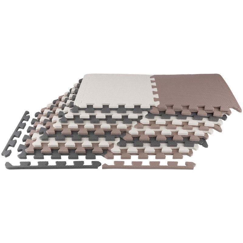 Neutral EVA Foam Interlocking Floor Tiles 12" x 12" - 20 Pack
