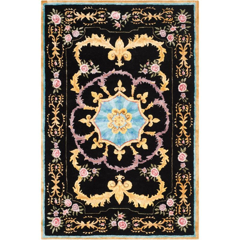 Lavish Purple Wool 6' x 9' Hand-Tufted Rectangular Area Rug