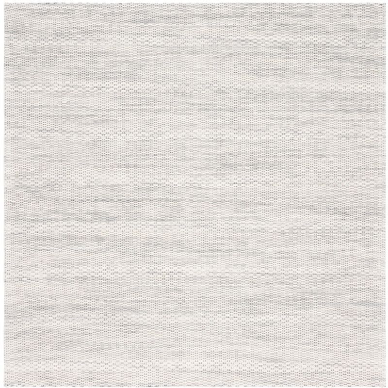 Elegant Marbella 6' Square Handwoven Gray Wool Rug