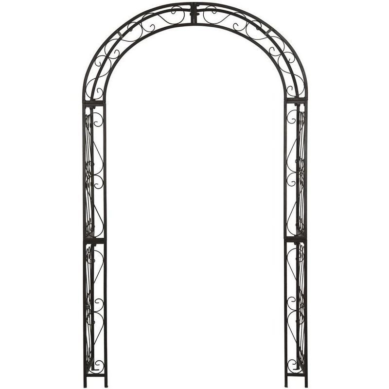 Rustic Brown Iron Victorian Garden Arch Trellis