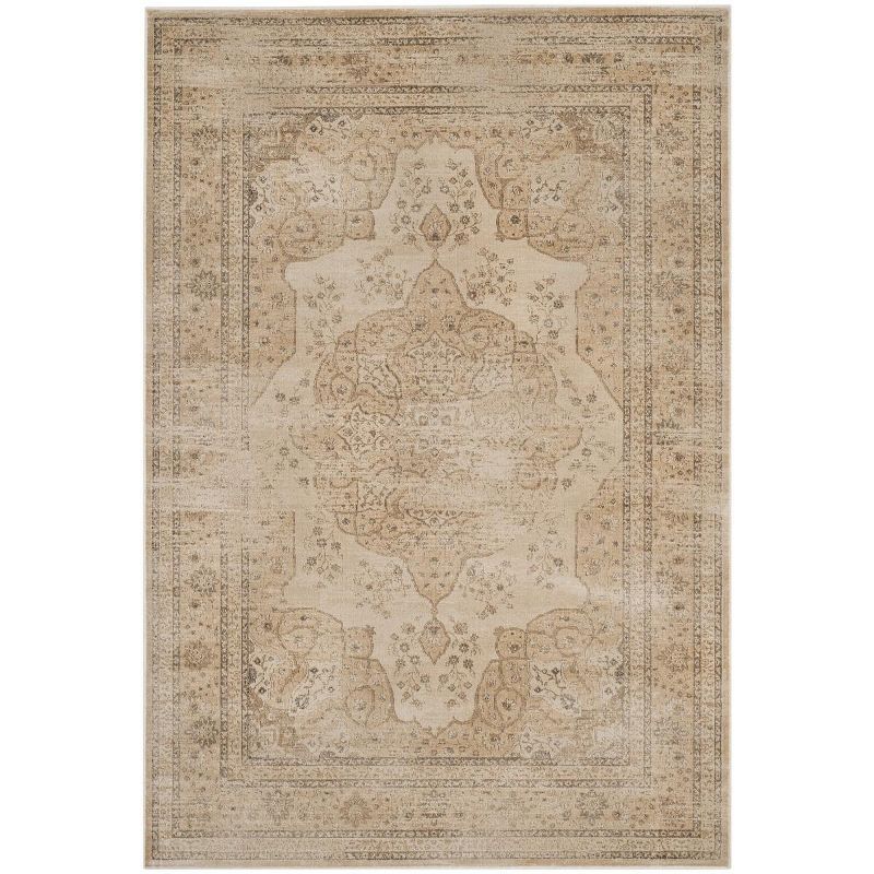 Vintage Cream 6'7" x 9'2" Reversible Viscose Area Rug