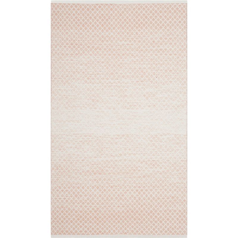 Ivory and Beige Handwoven Cotton Area Rug 2'3" x 5'