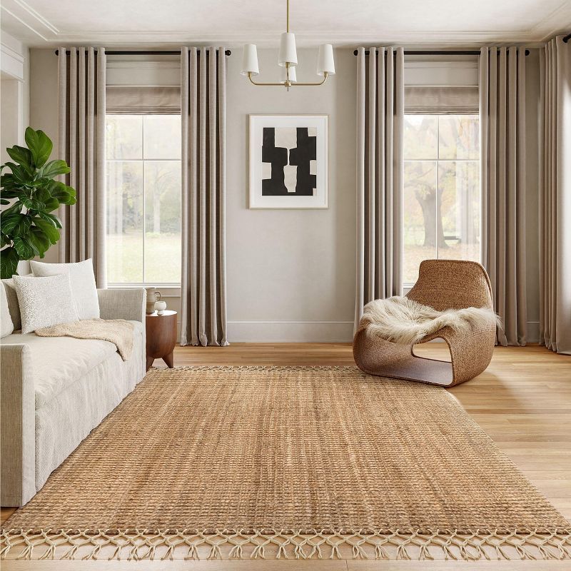 Handmade Natural Wool Rectangular 6' x 9' Area Rug