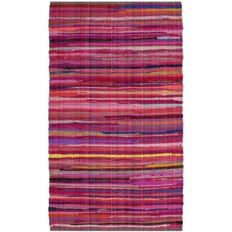 Red and Multicolor Handwoven Cotton Area Rug, 2'6" x 4'