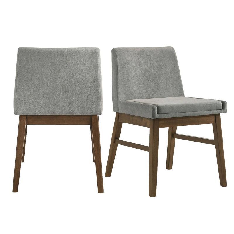 Gray Upholstered Wood Dining Side Chair Set