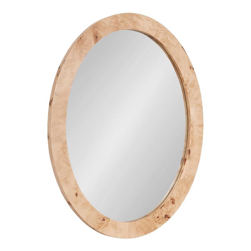 Natural Burlwood Oval Vanity Wall Mirror 22" x 28"