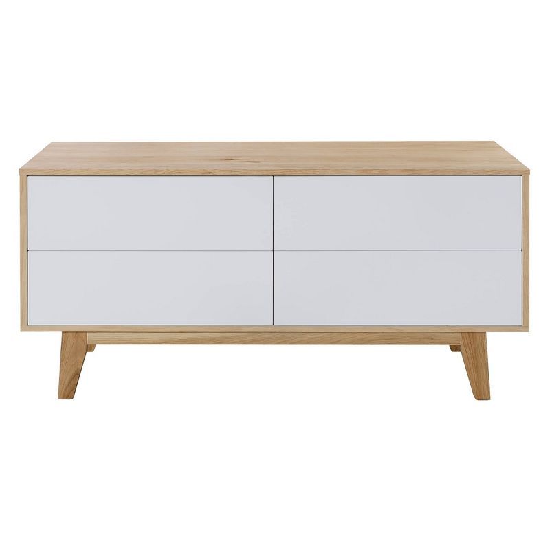 Giselle Light Oak and White Media Console