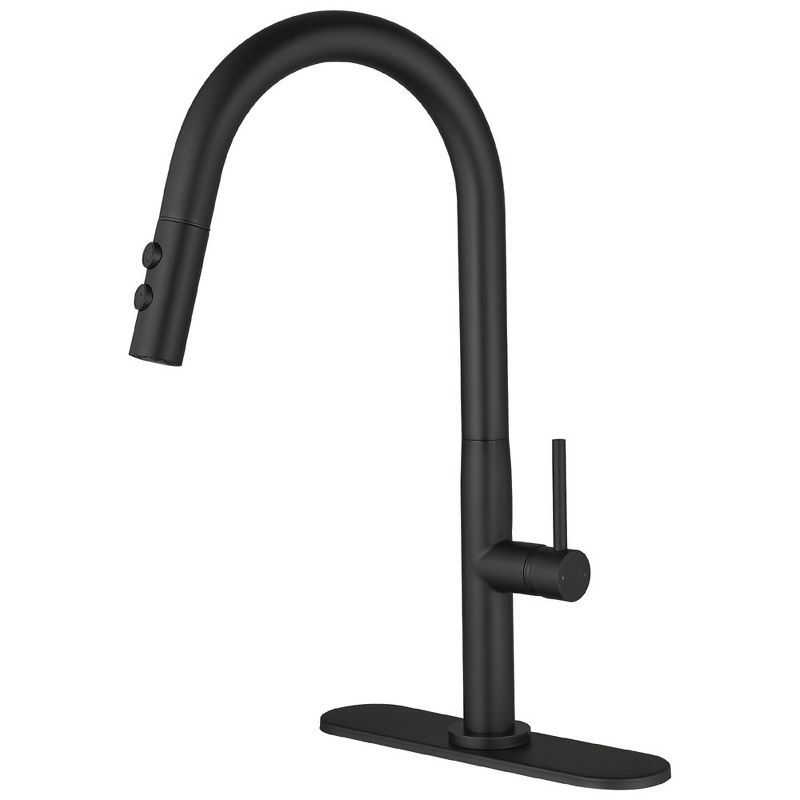 Matte Black Brass High Arc Single Handle Kitchen Faucet