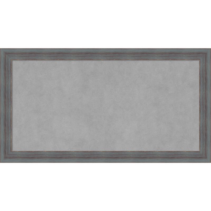 Dixie Blue Grey Rustic Wood Framed Magnetic Board