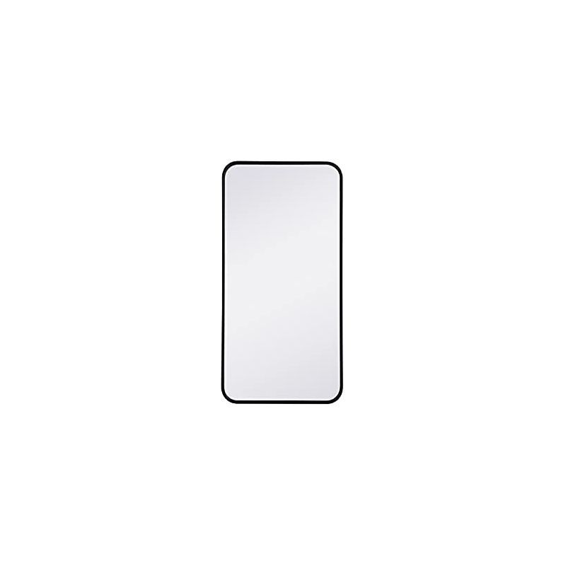 Black Modern Rectangular Wood Vanity Mirror 18x36 Inch