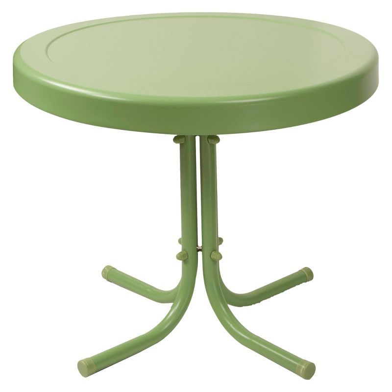 Pastel Green Retro Metal Outdoor Side Table