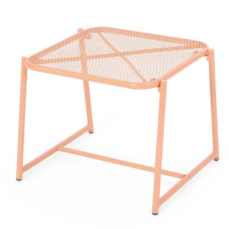 Orange Metal Outdoor Folding Picnic Table