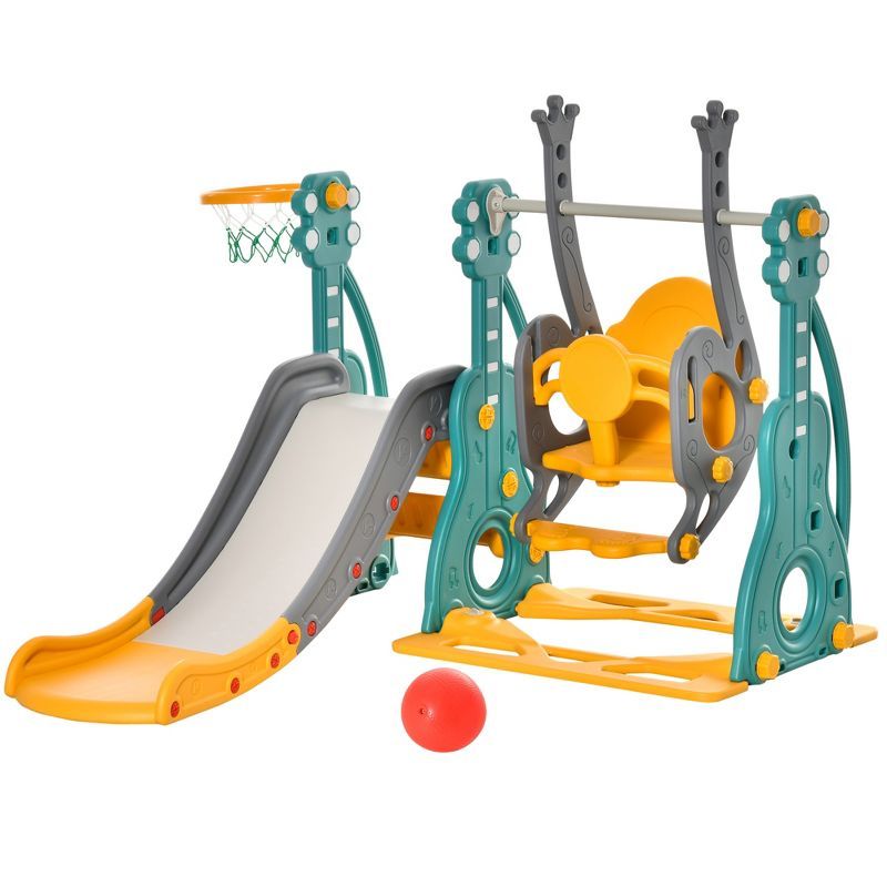 Multicolor Indoor Toddler Climber with Swing and Slide