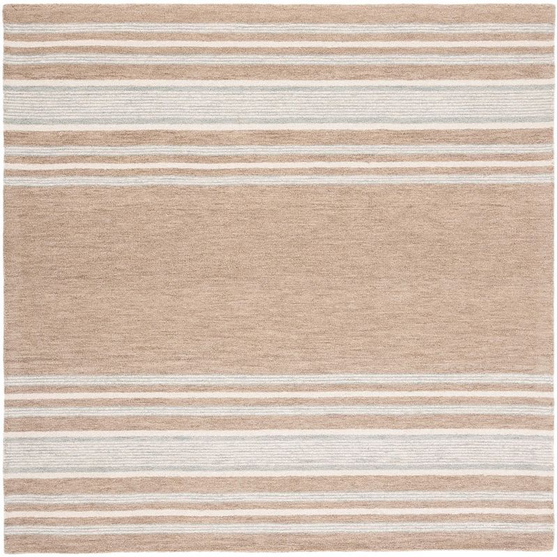 Ivory Elegance 6' Square Hand-Tufted Wool Area Rug