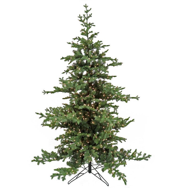 7.5 ft Green Spruce Pre-lit Artificial Christmas Tree with Clear Lights