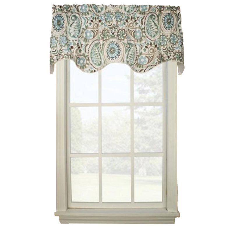 Latte Paisley Print Cotton Blend Rod Pocket Valance