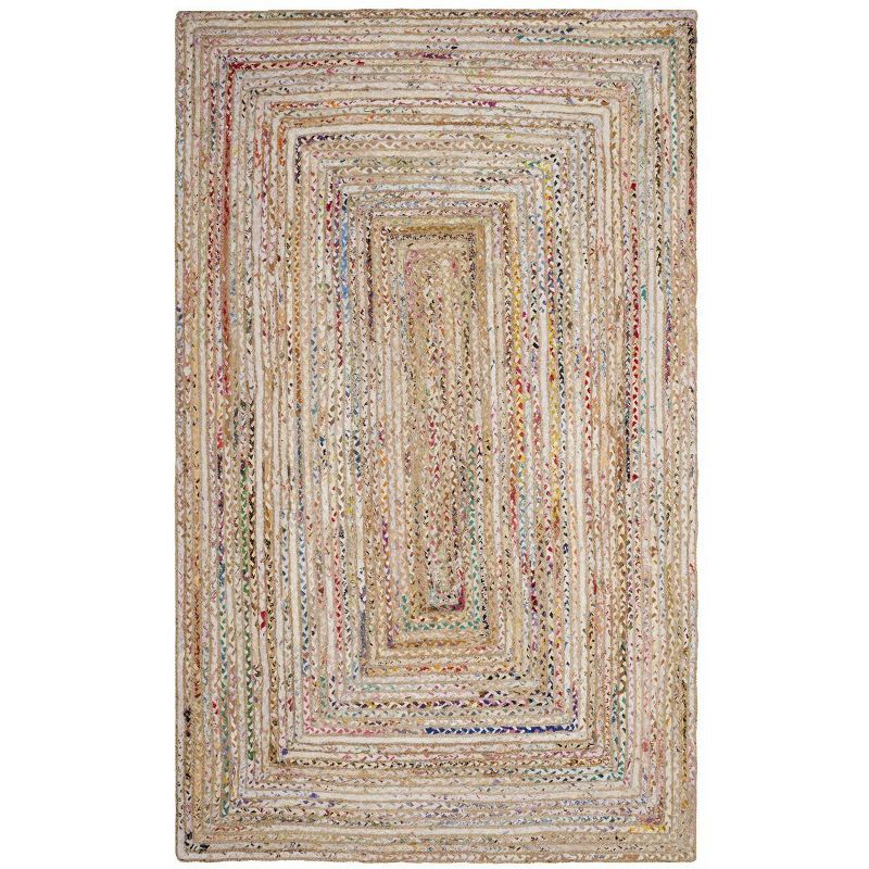 Boho-Chic Cape Cod Hand-Knotted Cotton Area Rug, 6' x 9', Beige/Multi