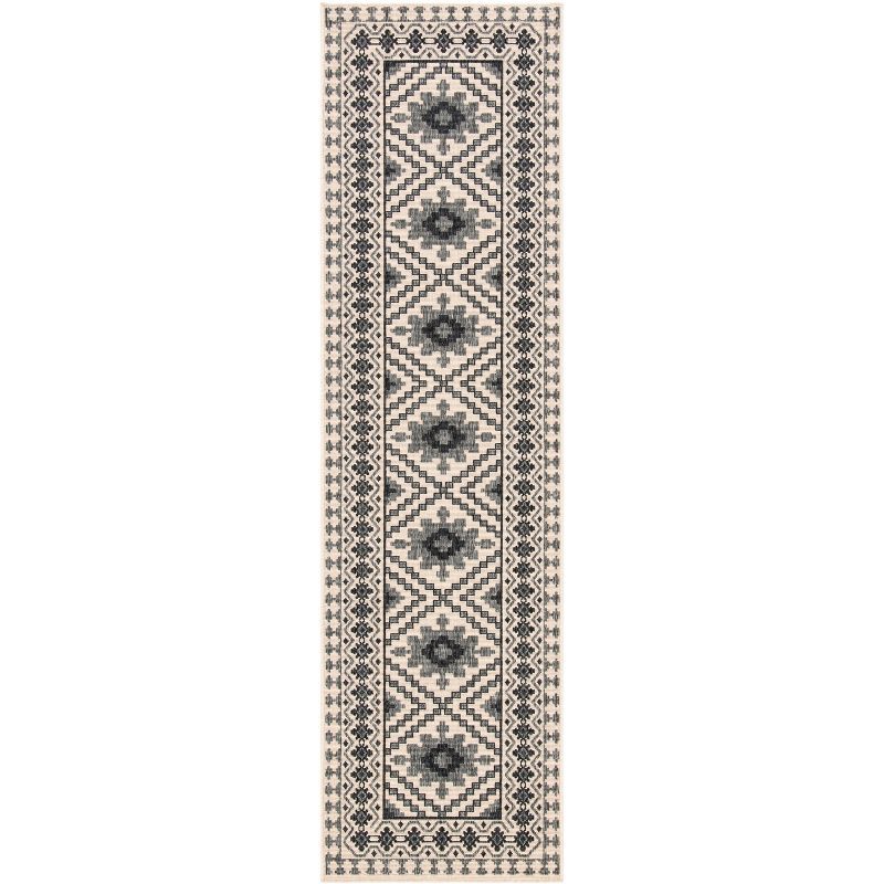 Ivory Slate Easy-Care Synthetic 2'3" X 10' Outdoor Runner Rug