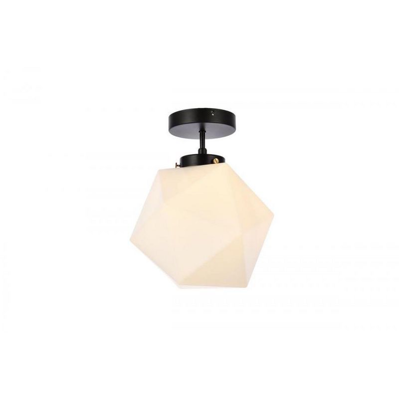 Modern Black and White Glass LED Flush Mount Light