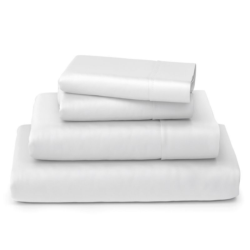 California King White Organic Cotton Bamboo Sheet Set