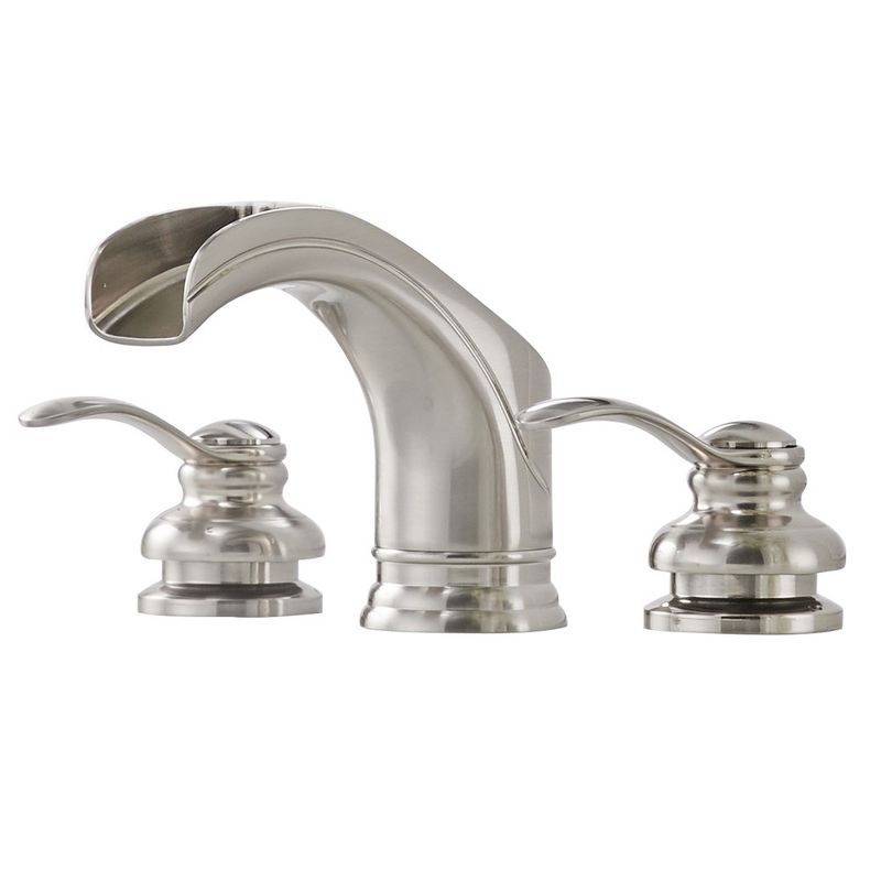 Brushed Nickel 8-Inch Waterfall Widespread 2-Handle Bathroom Faucet