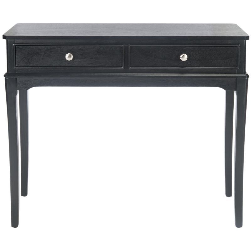 Opal 39'' Rich Black Wood and Metal Console Table with Storage