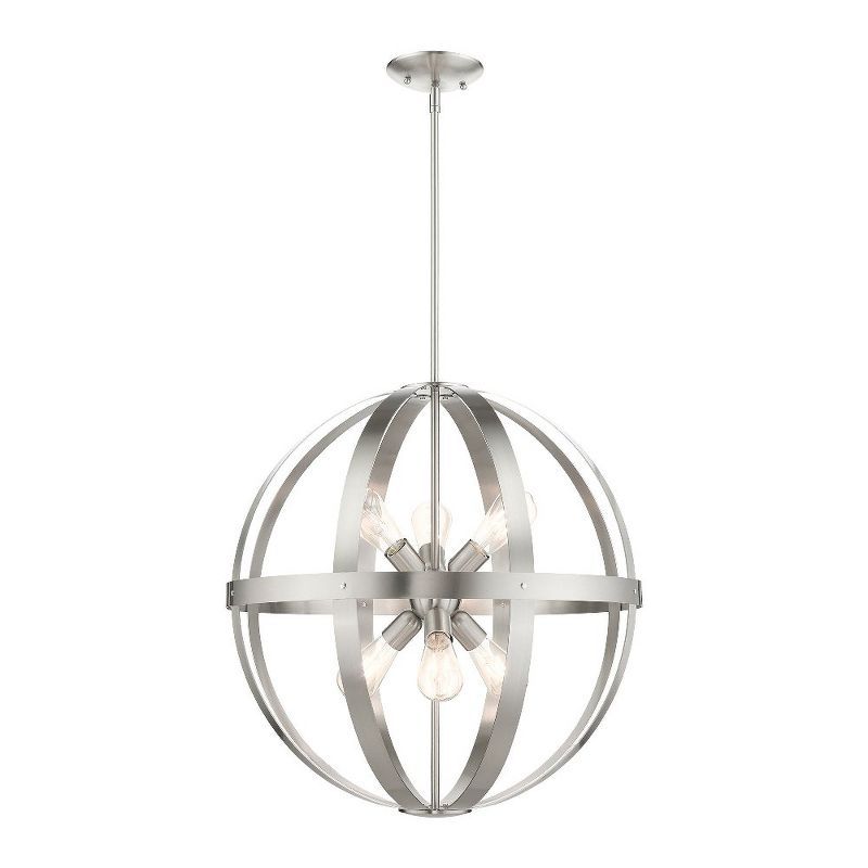 Brushed Nickel Sputnik 6-Light Pendant Chandelier