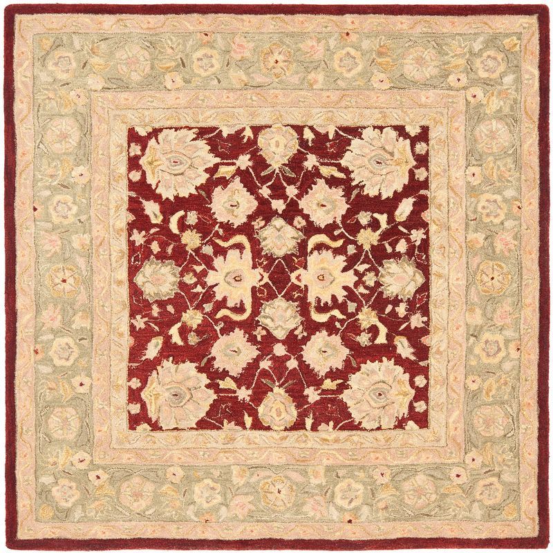 Anatolia Luxe Hand-Tufted Wool Red/Moss Square Area Rug