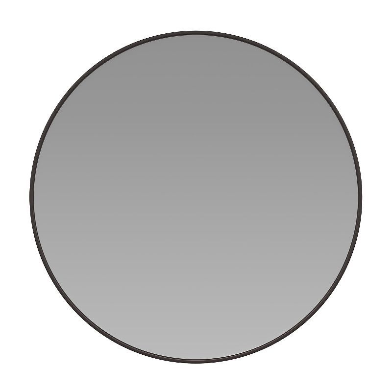 Elegant 36" Gold & Wood Round Wall Mirror for Modern Homes