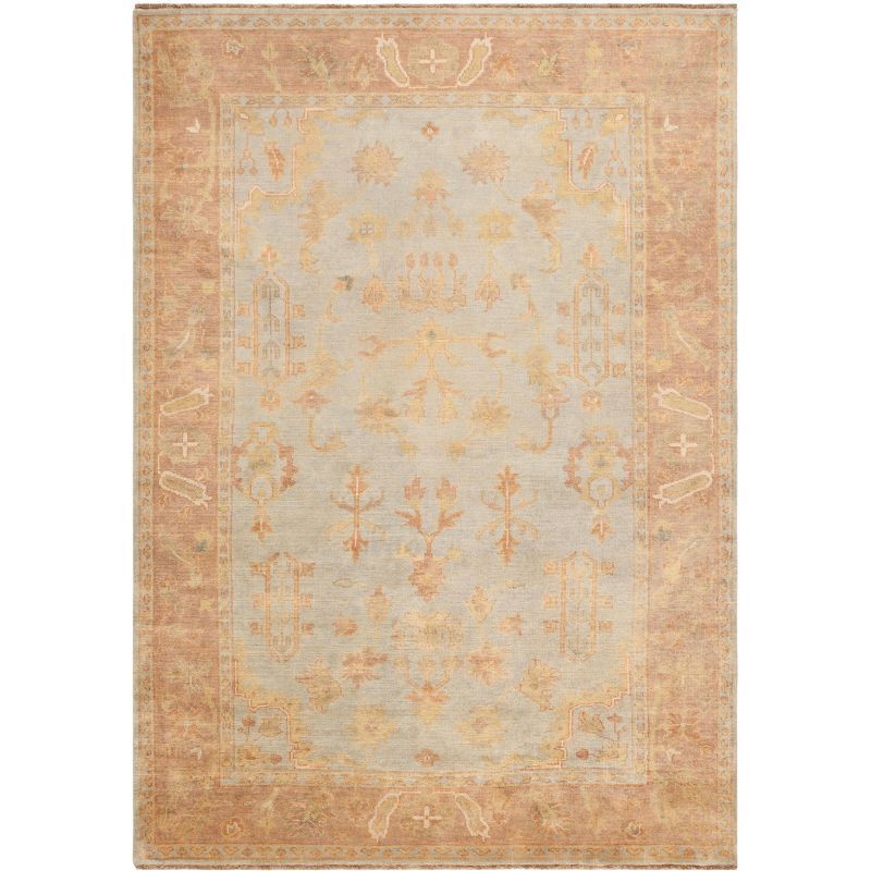 Elysian Light Blue Hand-Knotted Wool 6' x 9' Area Rug