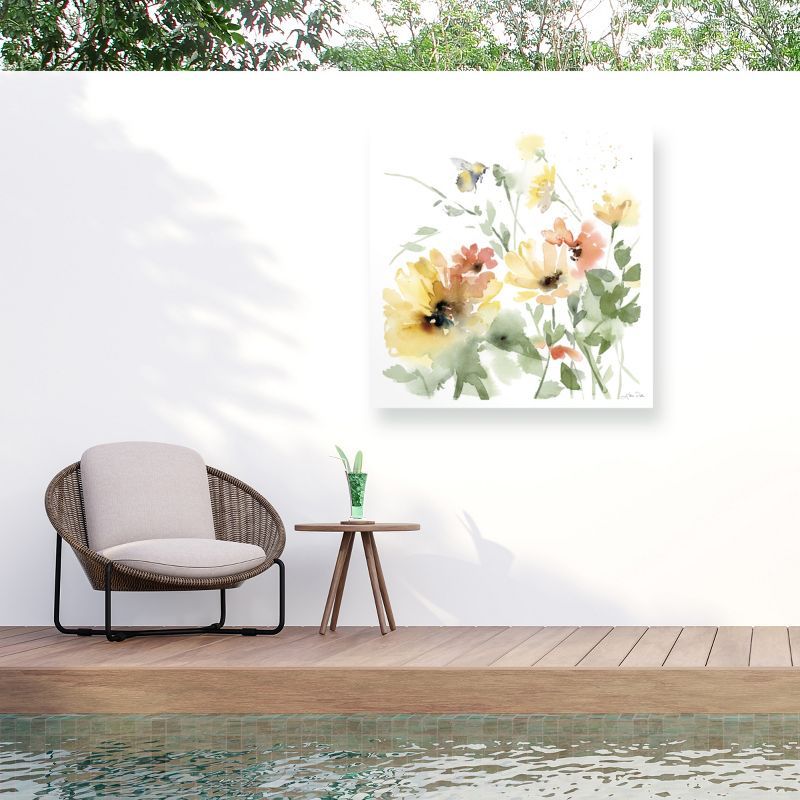 Sunflower Meadow I Outdoor Canvas Print with Weather Treated Wood Frame