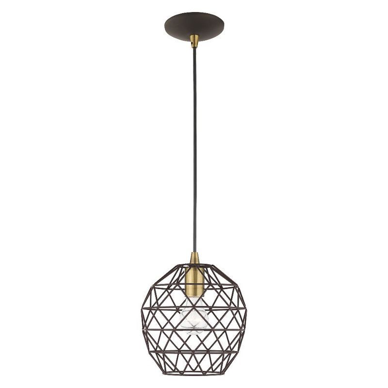 Bronze Geometric Globe Mini Pendant Light with LED