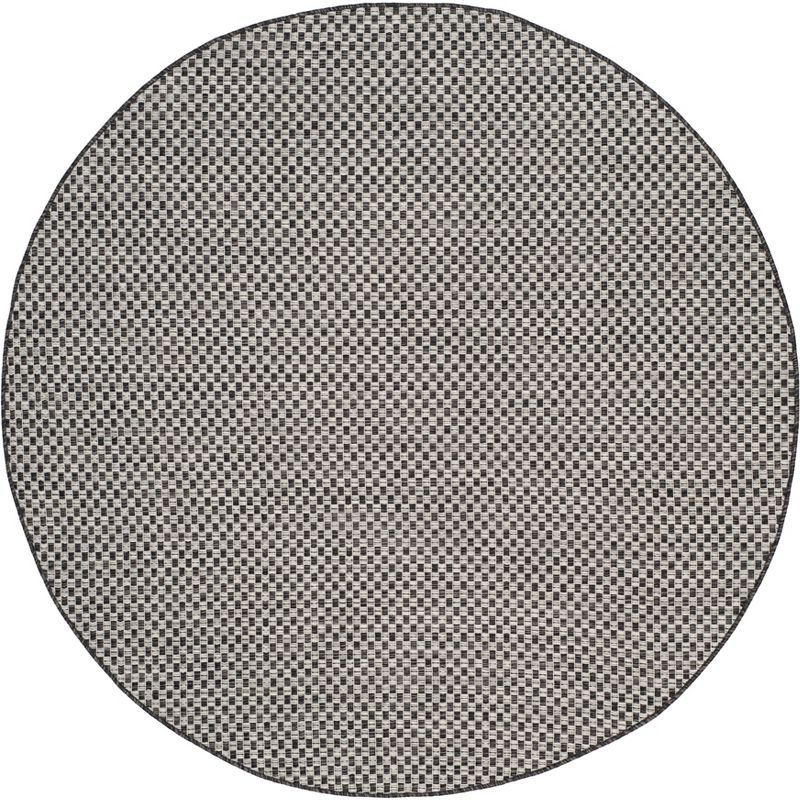 Eclipse Black 5'3" Round Synthetic Easy-Care Area Rug