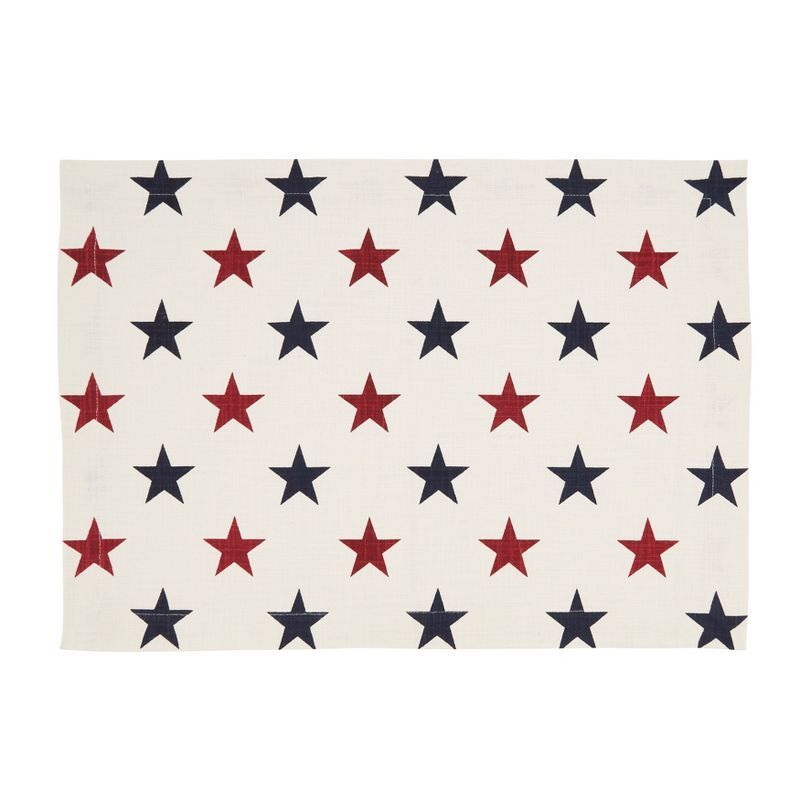 Americana Stars Off-White Cotton Placemats, Set of 4