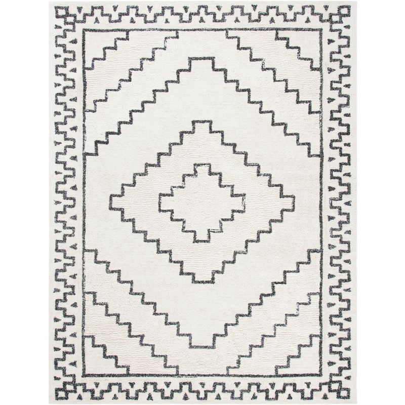 Casablanca Ivory & Black Hand-Tufted Wool Shag Rug