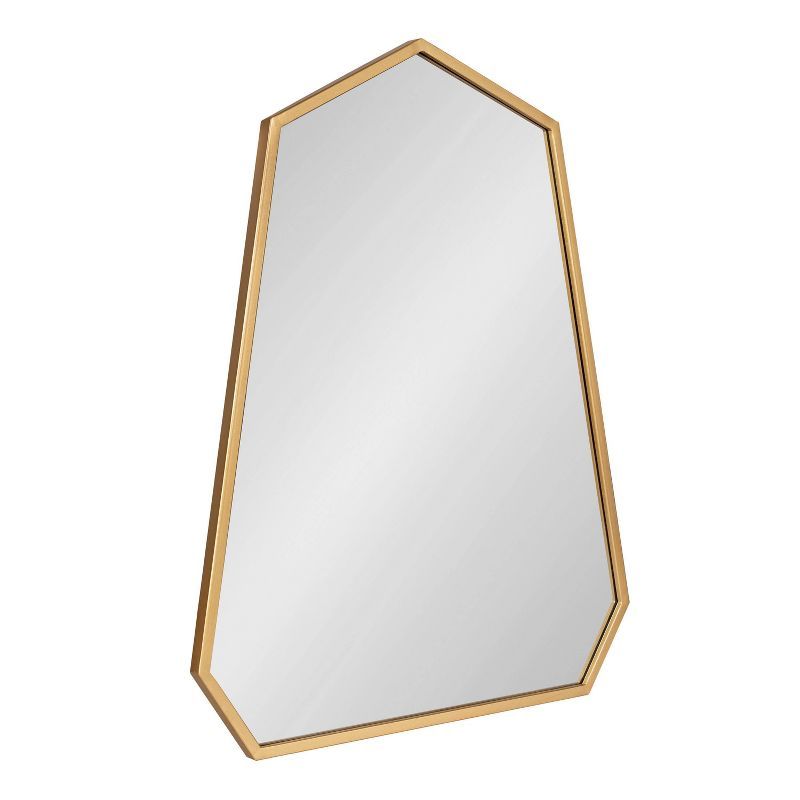 Hammell 23" x 30" Gold Geometric Heptagon Wall Mirror