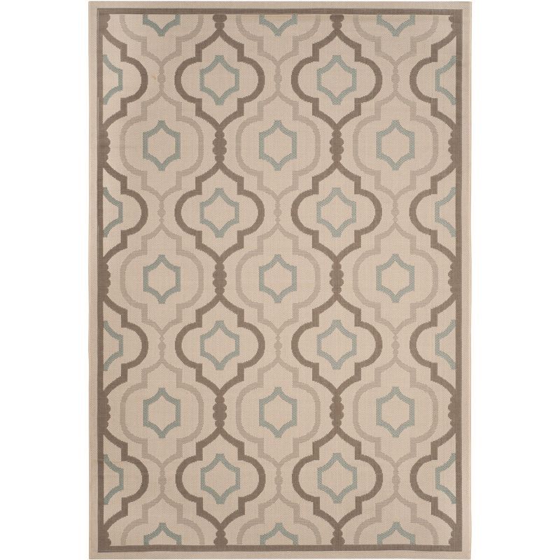 Courtyard Geometric Trellis Beige 5'3" x 7'7" Indoor/Outdoor Rug