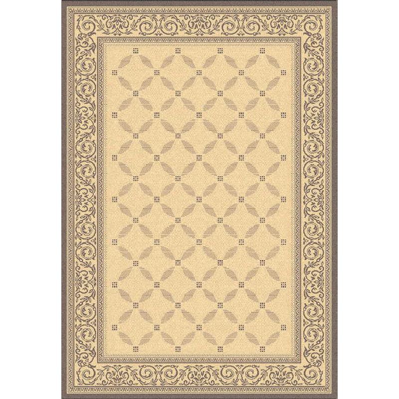 Natural Brown Flat Woven Synthetic Indoor Outdoor Area Rug