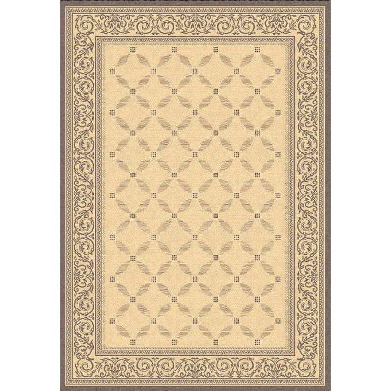 Natural Brown Flat Woven Synthetic Indoor Outdoor Area Rug