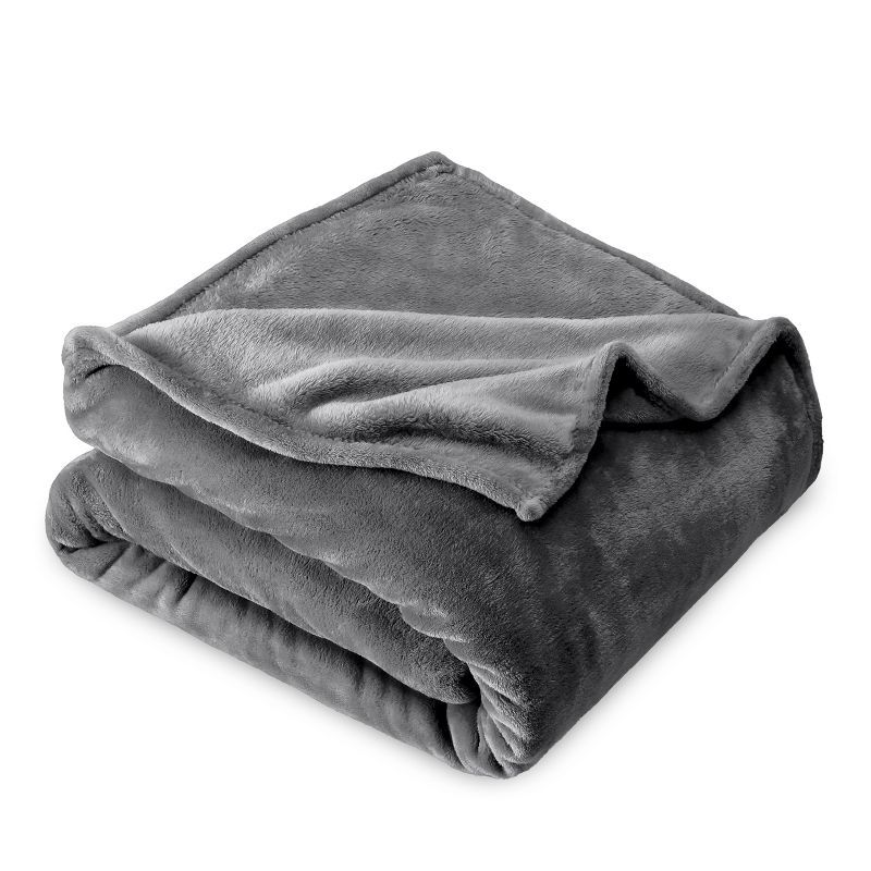 King Size Gray Microplush Fleece Blanket