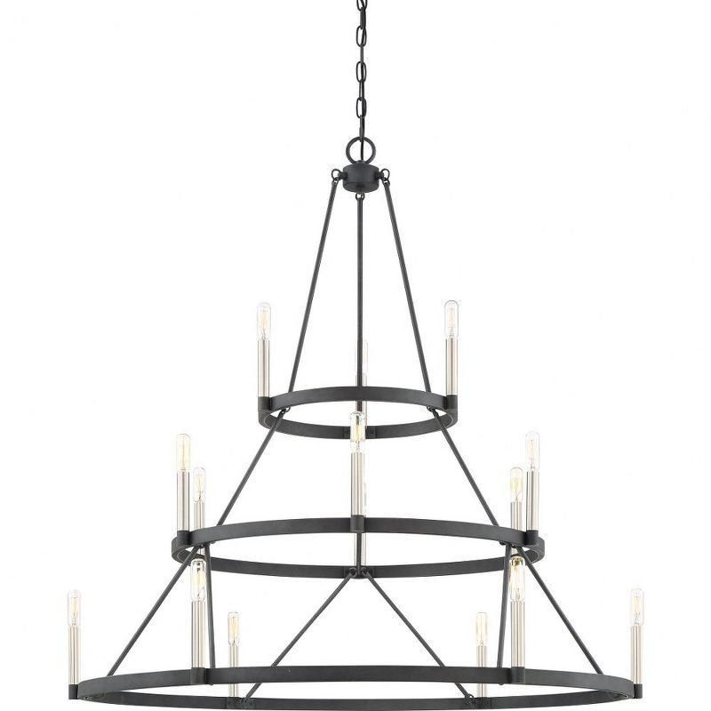 Doran 15-Light Mottled Black and Nickel Chandelier