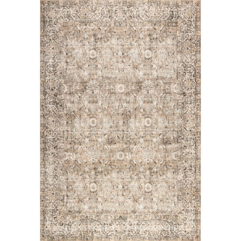 Hillstone Dark Beige Rectangular Synthetic Area Rug