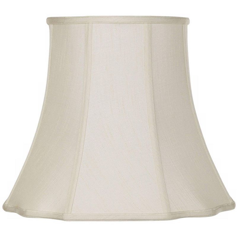 Creme Medium Bell Cut Corner Lamp Shade with Harp and Finial