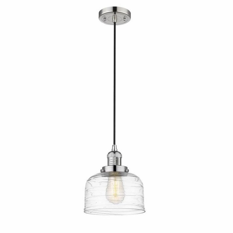 Polished Nickel Mini Pendant with Clear Glass Shade