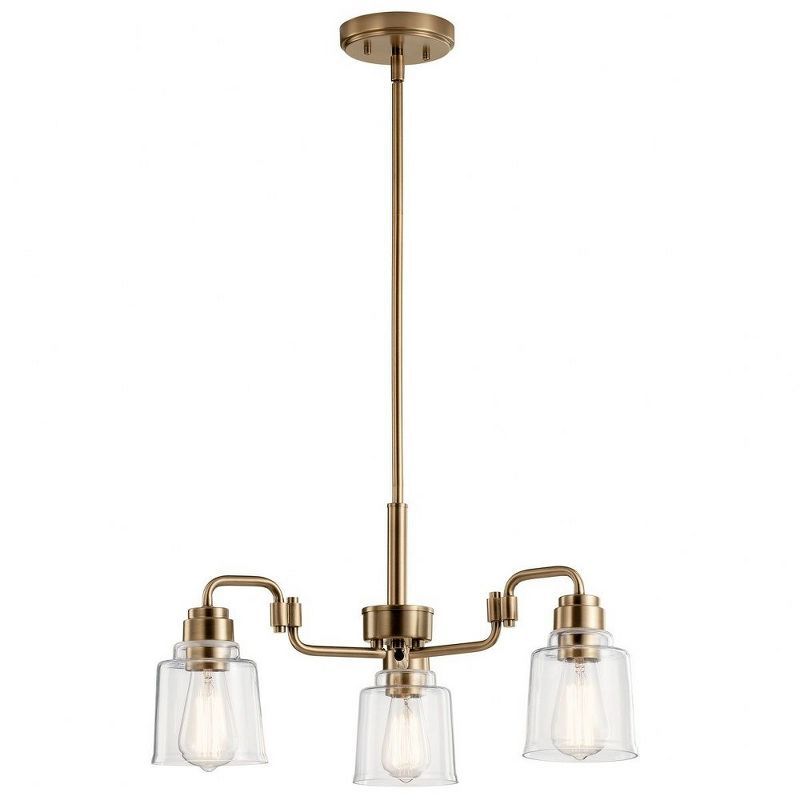 Aivian Weathered Brass 23" 3-Light Mini Chandelier